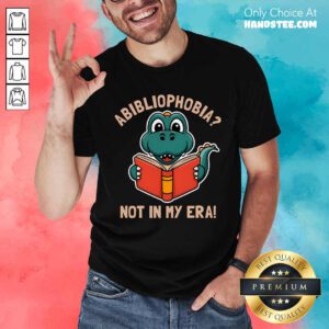 Original Abibliophobia Reading Dinosaur Book Lover T-Shirt