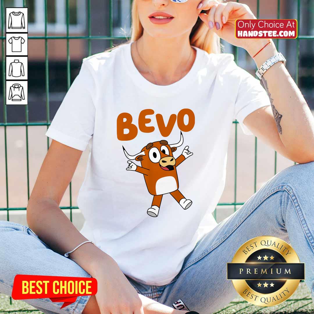 Original Bevo Longhorn Bull Funny Cartoon V-neck