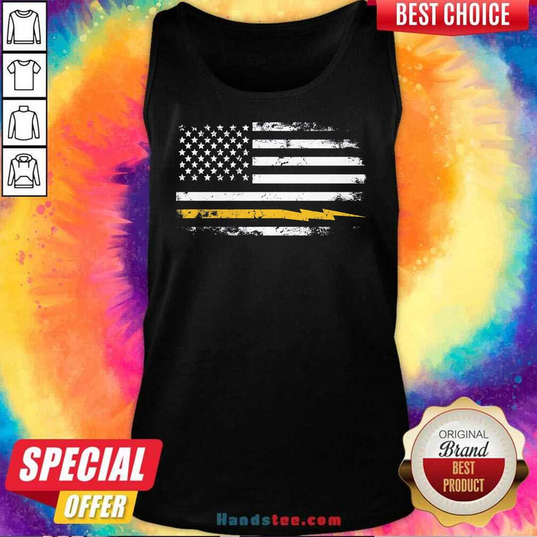 Awesome Electrician US Flag Tank-top