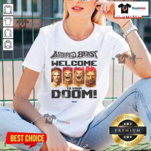 Awesome Altered Beast Welcome To Your Doom Sega video game ladies tee featuring vibrant graphics and classic design.