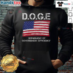 Alternative view of Awesome DOGE Department Of Government Efficiency America Flag T-Shirt
