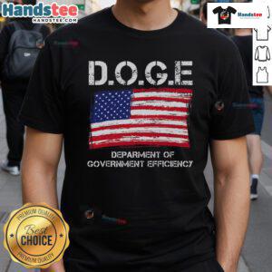 Awesome Doge Department of Government Efficiency T-Shirt featuring an American flag design, perfect for doge fans.