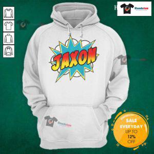 Awesome Jaxon comic book superhero name hoodie featuring vibrant graphics and a stylish design for comic fans.