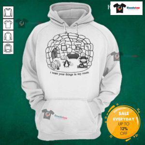 Cute Club Penguin I Want Your Things In My Room hoodie in vibrant colors, showcasing playful design and cozy style.