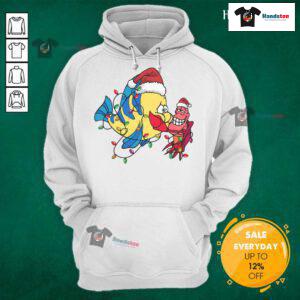 Alternative view of Cute Santa Flounder And Sebastian Christmas T-Shirt