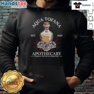 Funny Feminist Aqua Tofana Apothecary Vintage Hoodie featuring a quirky design and vibrant colors for stylish activism.