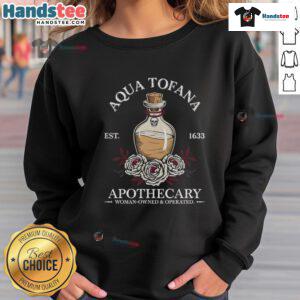 Funny Feminist Aqua Tofana Apothecary Vintage Sweatshirt featuring a quirky design for empowered women.