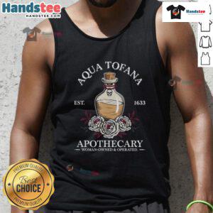 Funny Feminist Aqua Tofana Apothecary Vintage Tank Top featuring a playful graphic design, perfect for bold fashion statements.