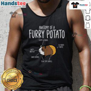 Funny guinea pig anatomy illustration on a furry potato cavy tank top, showcasing adorable and humorous pet design.