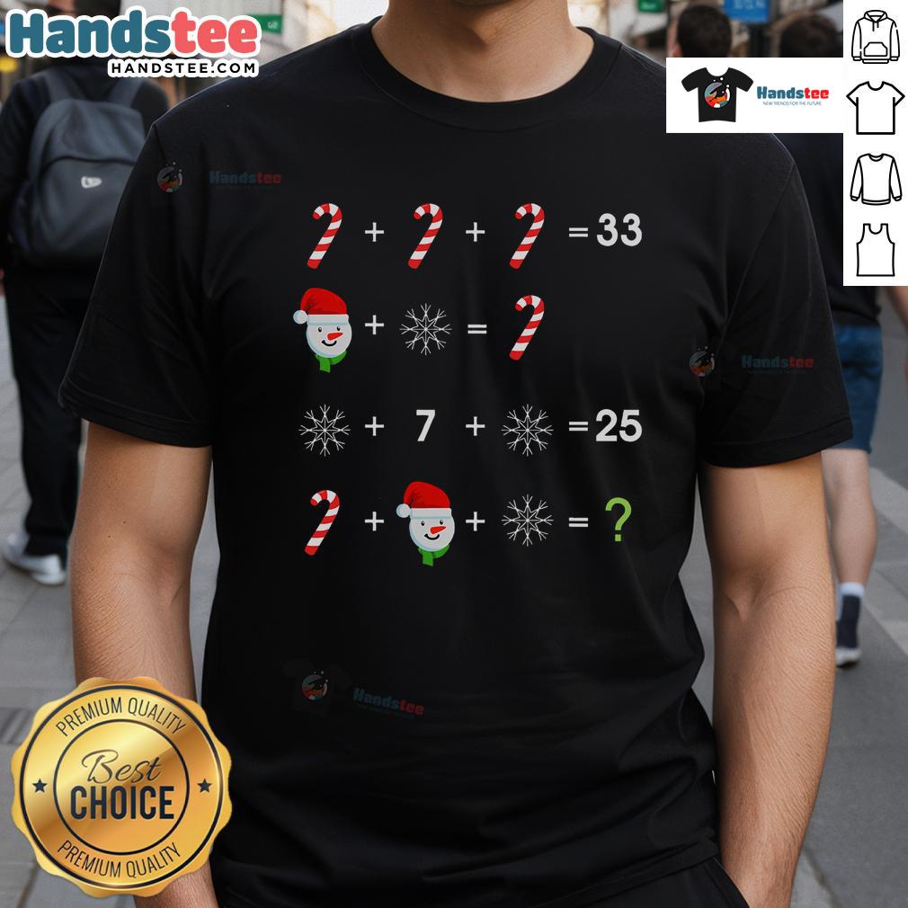 Funny Math Teacher Christmas T-Shirt with festive graphics and humorous math-themed design for holiday classroom spirit.