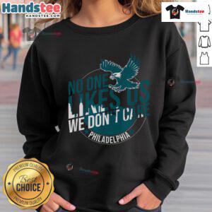 Vintage Philly Bird Gang sweatshirt with funny 'No One Likes Us, We Don't Care' slogan, perfect for fans and streetwear.