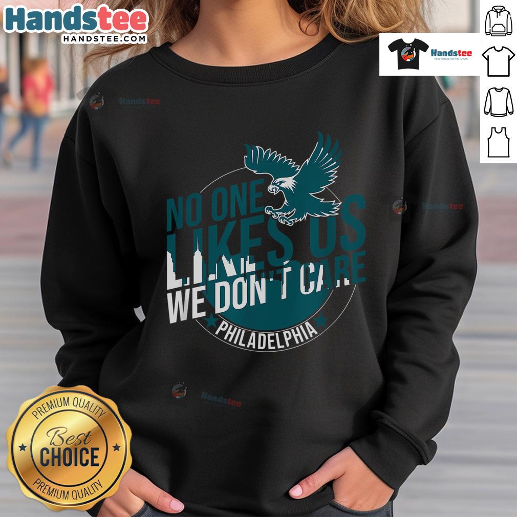 Vintage Philly Bird Gang sweatshirt with funny 'No One Likes Us, We Don't Care' slogan, perfect for fans and streetwear.
