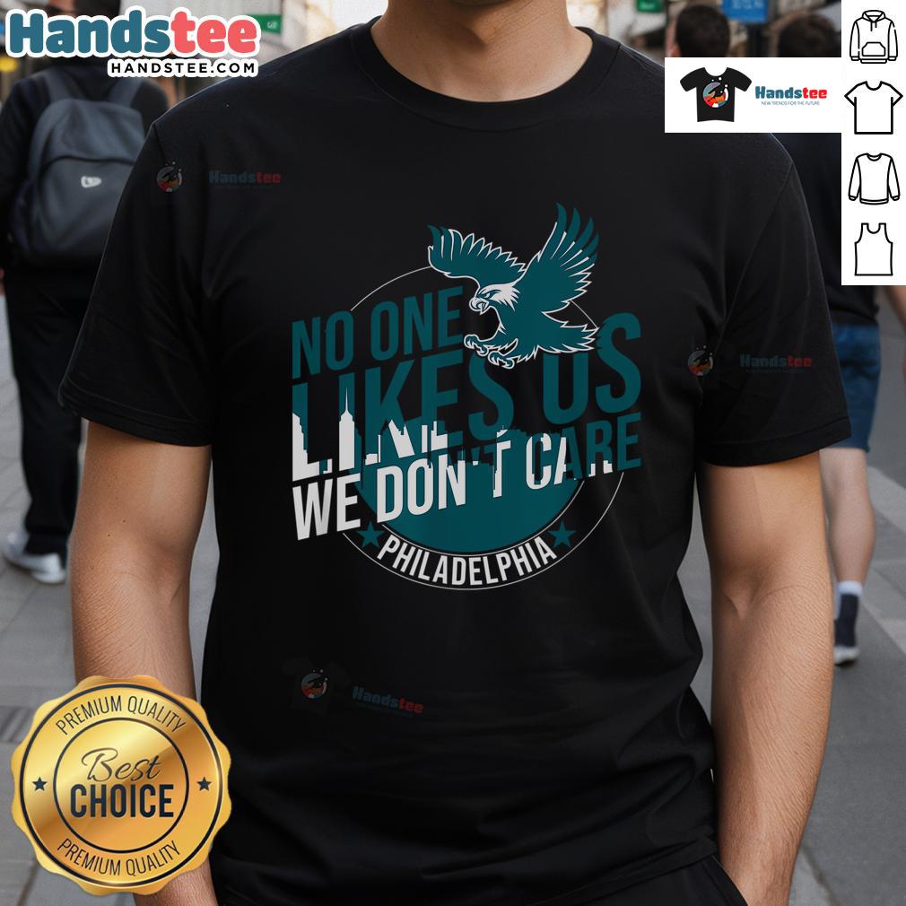 Funny vintage Philly Bird Gang T-shirt with 'No One Likes Us We Dont Care' slogan, perfect for sports fans.