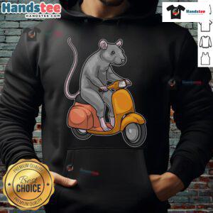 Funny rat in a scooter hoodie, showcasing a playful design perfect for animal lovers and humor enthusiasts.