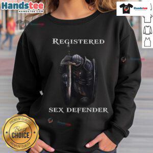 Funny Registered Sex Defender Knight Sweatshirt featuring a humorous design for unique fashion statement.