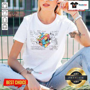 Funny Rubik's Cube tee for ladies, perfect gift idea for puzzle lovers, showcasing a trendy design and playful style.