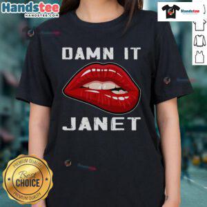 Good Damn It Janet Vintage Movie Kawaii Ladies Tee featuring playful design and retro style for fans of classic films.
