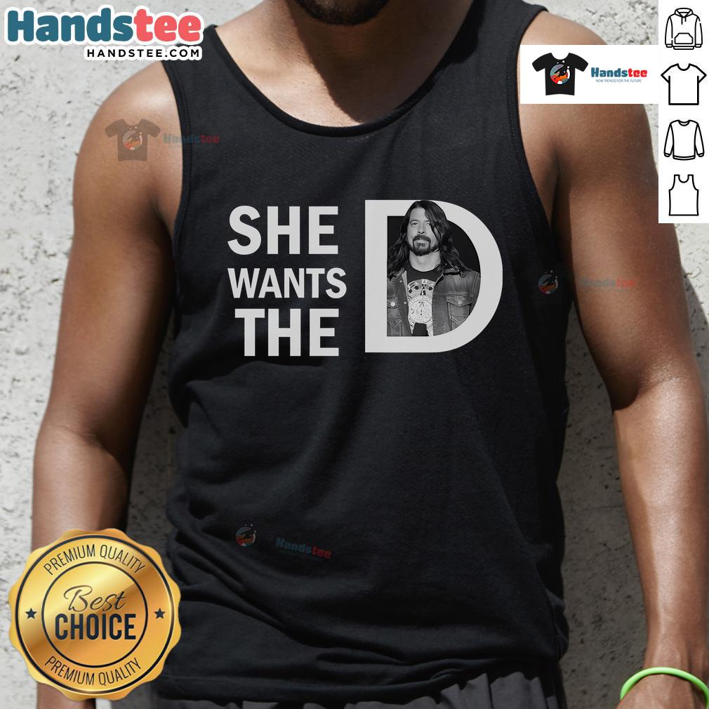 Good Dave Grohl She Wants The D tank top featuring a bold graphic design, perfect for fans of the iconic musician.