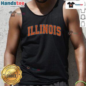 Vintage athletic sports tank top featuring 'Good Illinois IL' design, perfect for casual wear and sports enthusiasts.