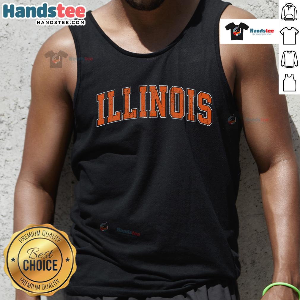 Vintage athletic sports tank top featuring 'Good Illinois IL' design, perfect for casual wear and sports enthusiasts.