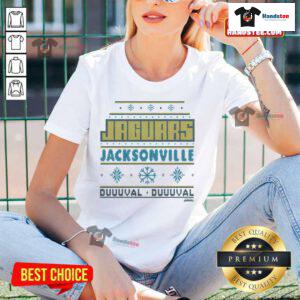 Good Jacksonville Jaguars Holiday Ladies Tee in vibrant colors, perfect for festive game day celebrations.