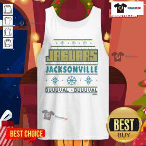 Good Jacksonville Jaguars Holiday Tank Top showcasing team colors and festive design, perfect for game day celebrations.