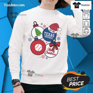 Good Merry Christmas Texas Baseball Est 1961 Sweatshirt featuring festive design and baseball graphics for holiday cheer.