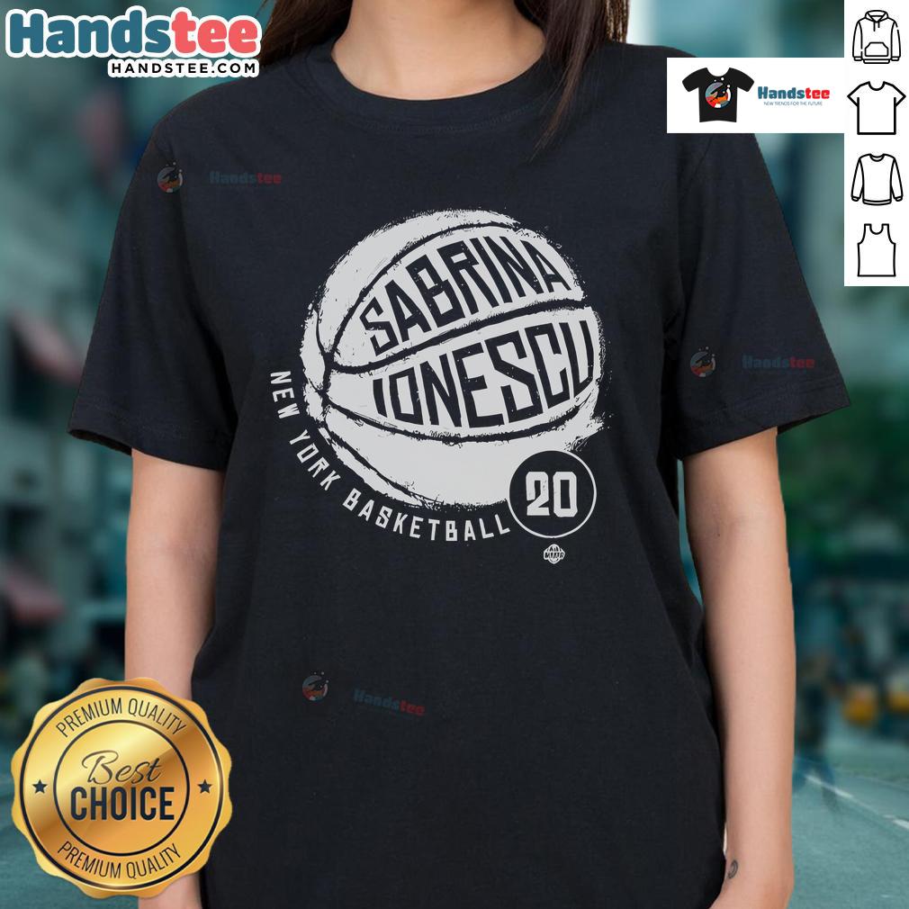 Good Sabrina Ionescu No. 20 New York Liberty basketball ladies tee showcasing vibrant team colors and stylish design.