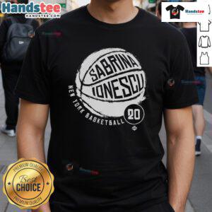 Good Sabrina Ionescu No 20 New York Liberty Basketball T-Shirt featuring vibrant team colors and player graphic design.