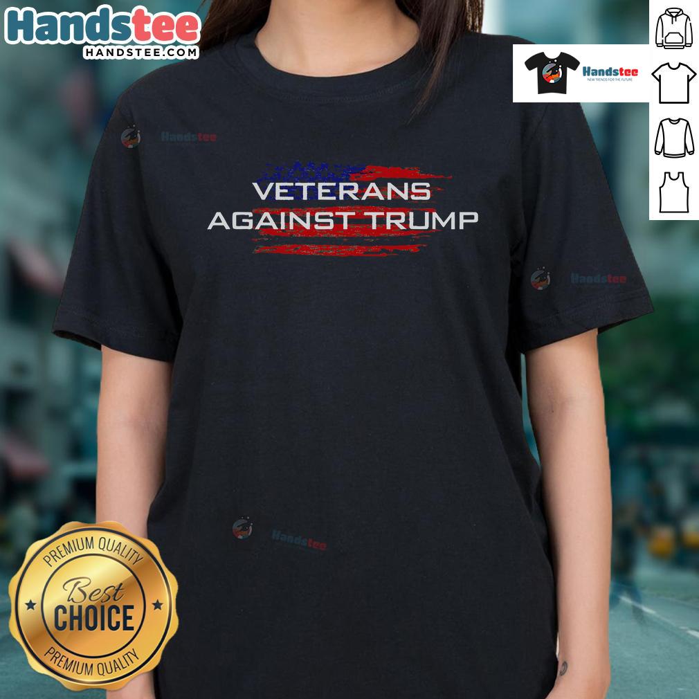 Good Veterans Against Trump anti-Trump ladies tee showcasing a bold message of resistance and empowerment for women.