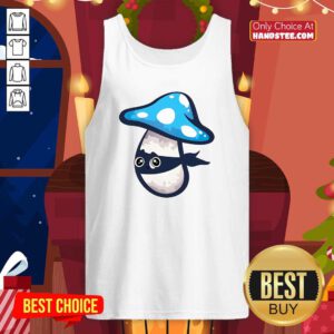 Hot Cute Blue Mushroom Ninja Tank-top