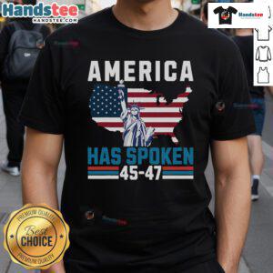 Hot Election 45 47 T-Shirt featuring Trump as the new president, celebrating America's choice in the 2024 election.