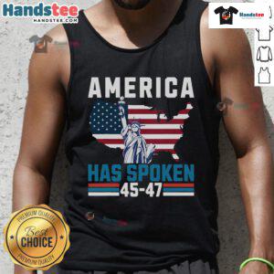 Hot Election 45-47 tank top featuring Trump as the new president, showcasing America's voice in vibrant design.