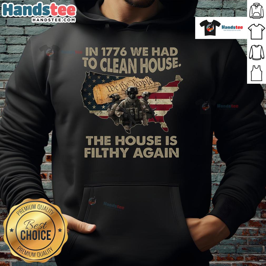 Vintage hoodie featuring 'Hot In 1776' design, perfect for casual wear while tackling a dirty house.