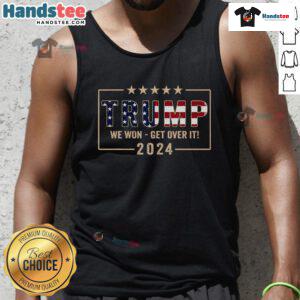 Hot Trump 2024 flag design on a victory tank top featuring JD Vance for President 47 - Trump Won graphic.