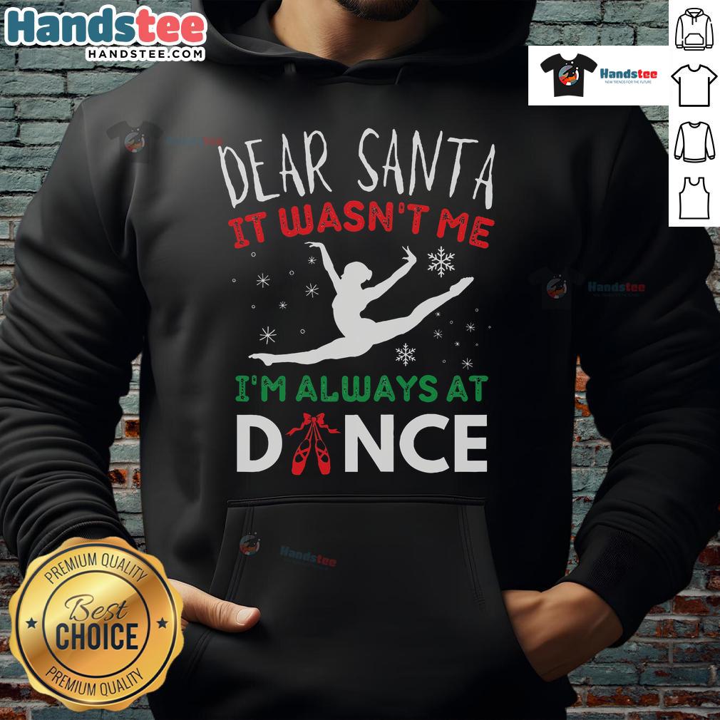 Funny 'Dear Santa, It Wasn't Me' ballet Christmas hoodie for kids, perfect for holiday dance events and festive gatherings.
