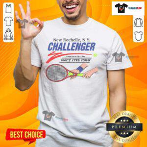 Nice New Rochelle New York NY Challenger Racket T-Shirt featuring a stylish tennis design for sports enthusiasts.