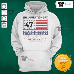 Nice Officially Unburdened by What Has Been Trump Victory Hoodie in black, showcasing bold text and stylish design.