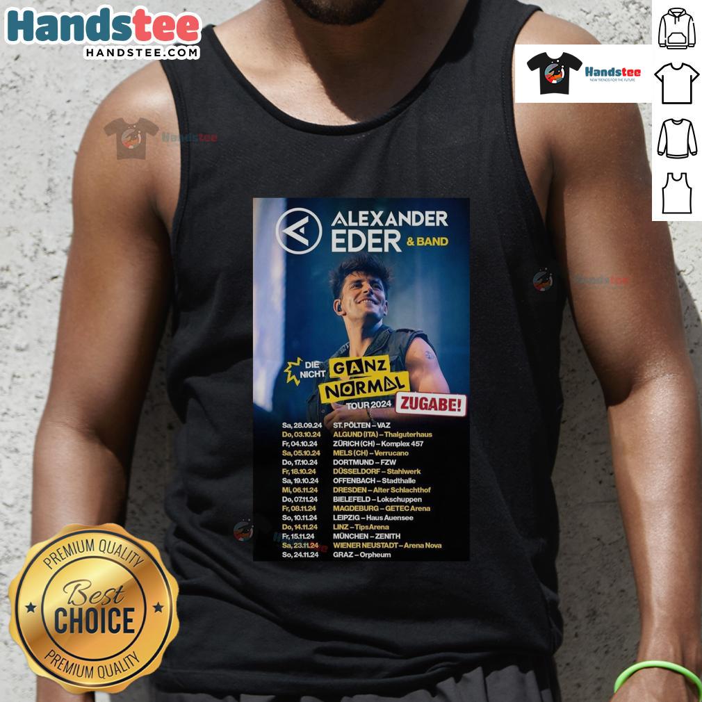 Official Alexander Eder Die Nicht Ganz Normal Tour 2024 tank top design featuring vibrant colors and bold graphics.