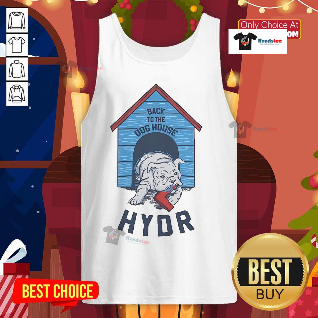 Official Back To The Dog House Hydr Tank Top featuring a stylish design for dog lovers, perfect for casual outings.