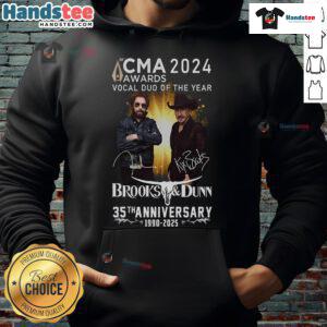 Official CMA 2024 Awards Brooks & Dunn Vocal Duo of the Year 35th Anniversary hoodie, celebrating 1990-2025.