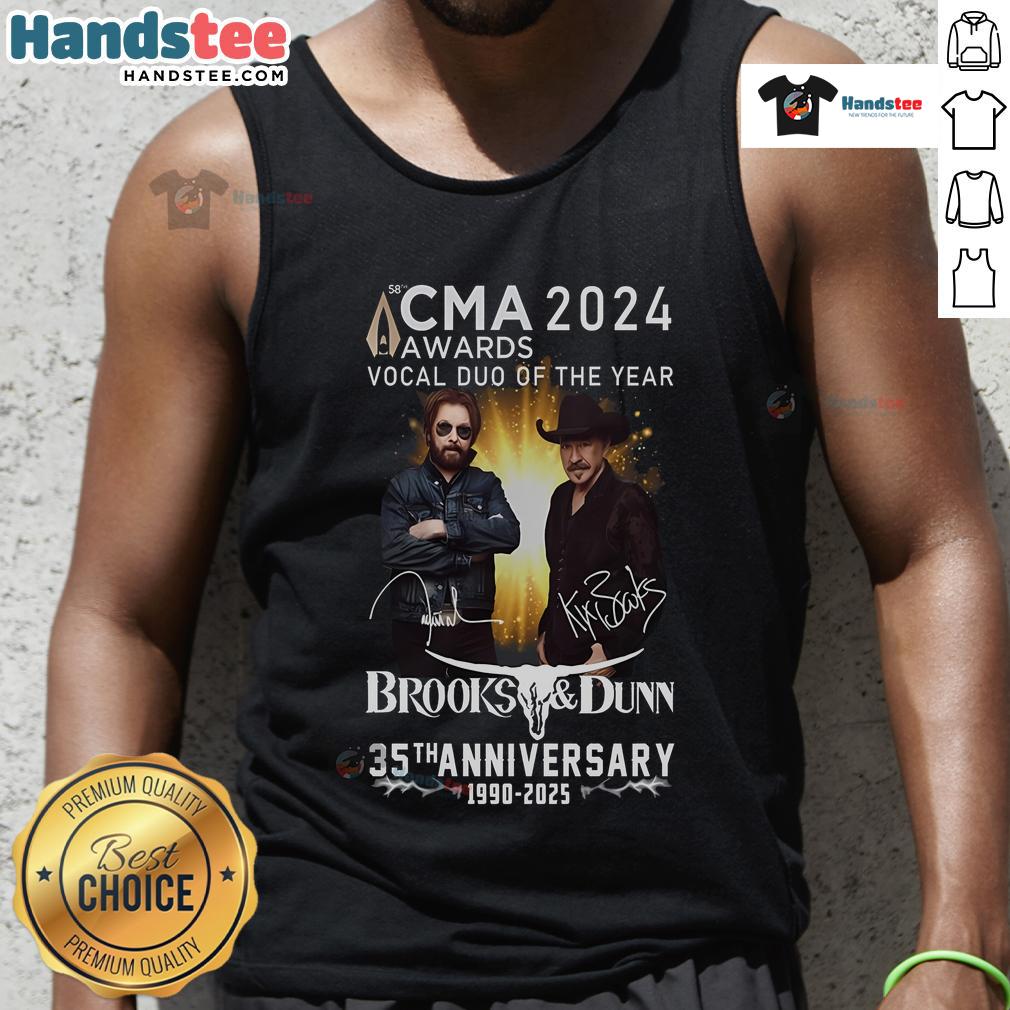 Brooks & Dunn 35th Anniversary tank top for 2024 CMA Awards Vocal Duo of the Year, celebrating country music legends.