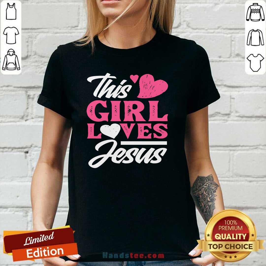 Official Cute Christian Girl This Girl Loves Jesus Ladies-tee