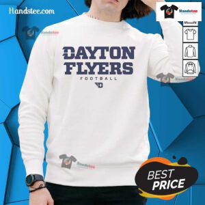 Official Dayton Flyers Football Senior Day sweatshirt featuring team logo and vibrant colors, perfect for fans.