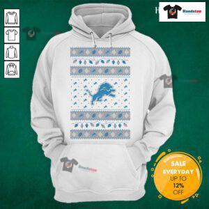 Official Detroit Lions Holiday Christmas Hoodie featuring festive design, team logo, and cozy fit for fans.