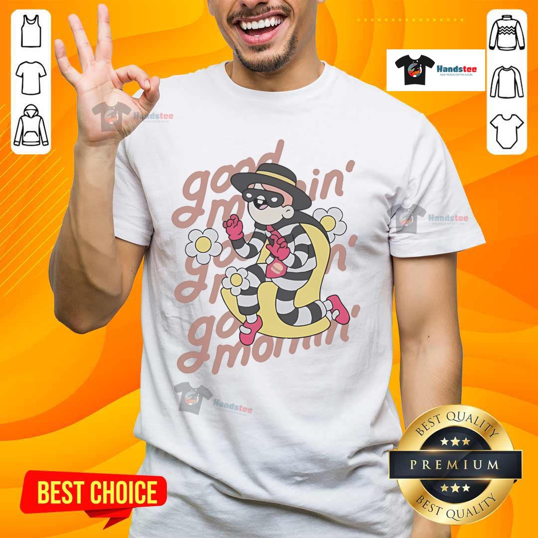 Official Doodles X McDonald's Good Morning Hamburglar T-Shirt featuring a fun design of the iconic character.