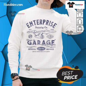 Official Enterprise Garage Est 1966 sweatshirt featuring a unique design for fans of innovative garage culture.
