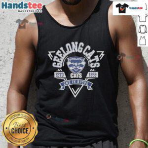 Official Geelong Cats toddlers banner tank top featuring vibrant team colors and logo, perfect for young fans.