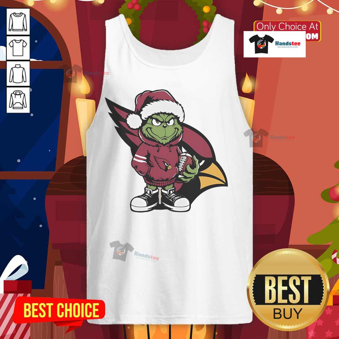 Official Grinch Hug Ball Arizona Cardinals Christmas tank top featuring festive design for holiday cheer.
