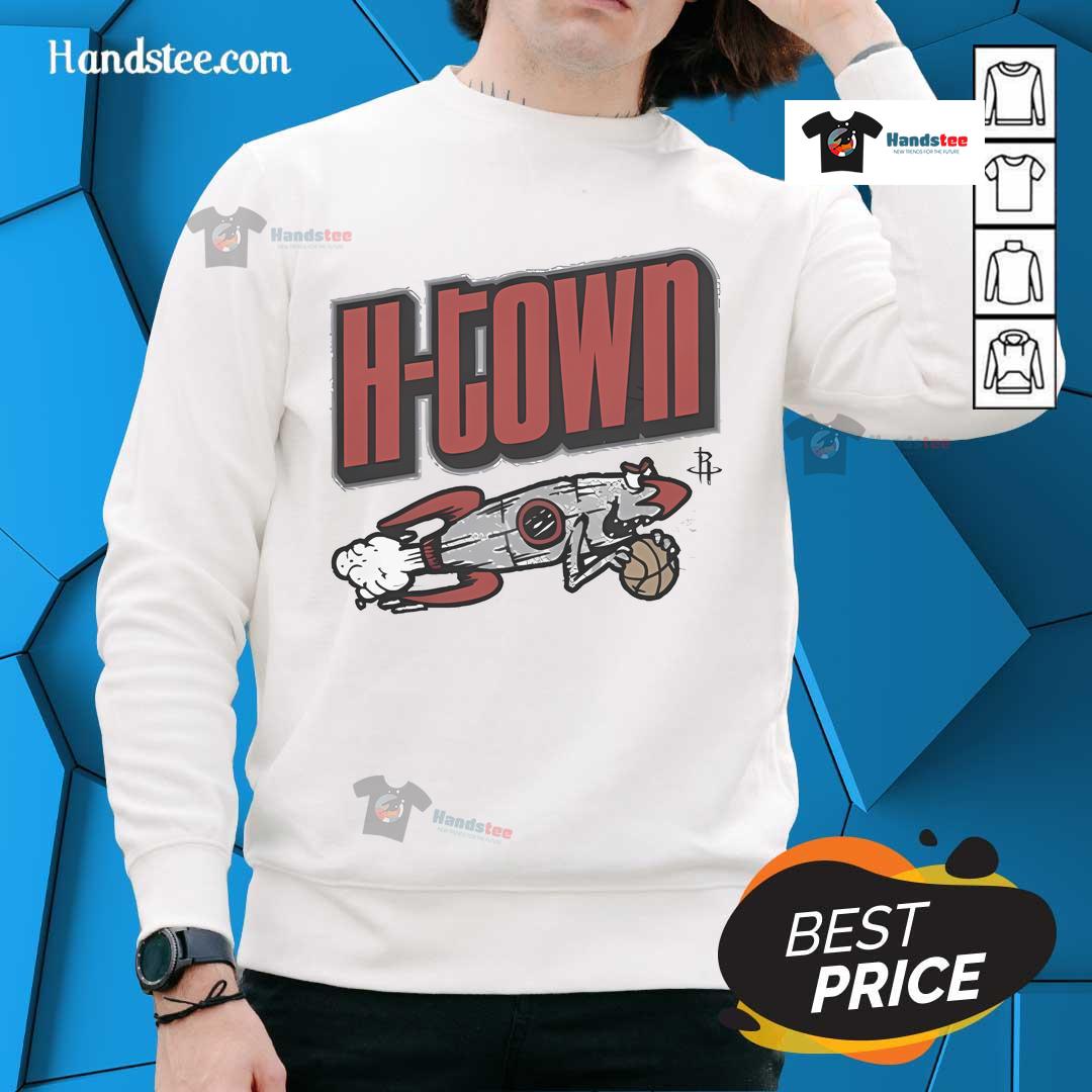 Alt Text: Official Houston Rockets City 2024 Basketball Sweatshirt featuring team colors and logo, perfect for fans.